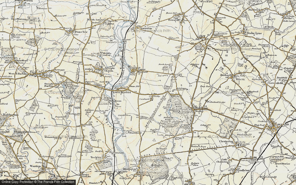 Old Map of Historic Map covering Aves Ditch in 1898-1899