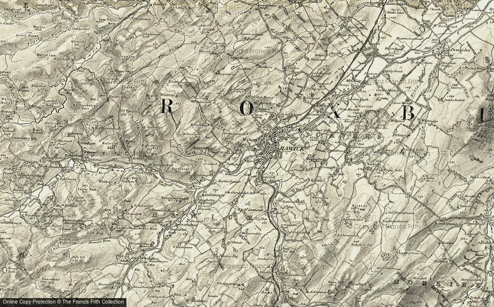 Old Map of Historic Map covering Wilton Burn in 1901-1904