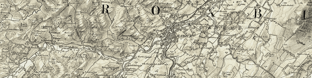 Old map of Borthaugh Hill in 1901-1904