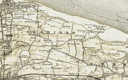 Old map of Cauldcoats Holdings in 1904-1906