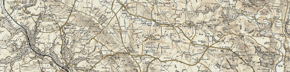 Old map of Cauldon in 1902