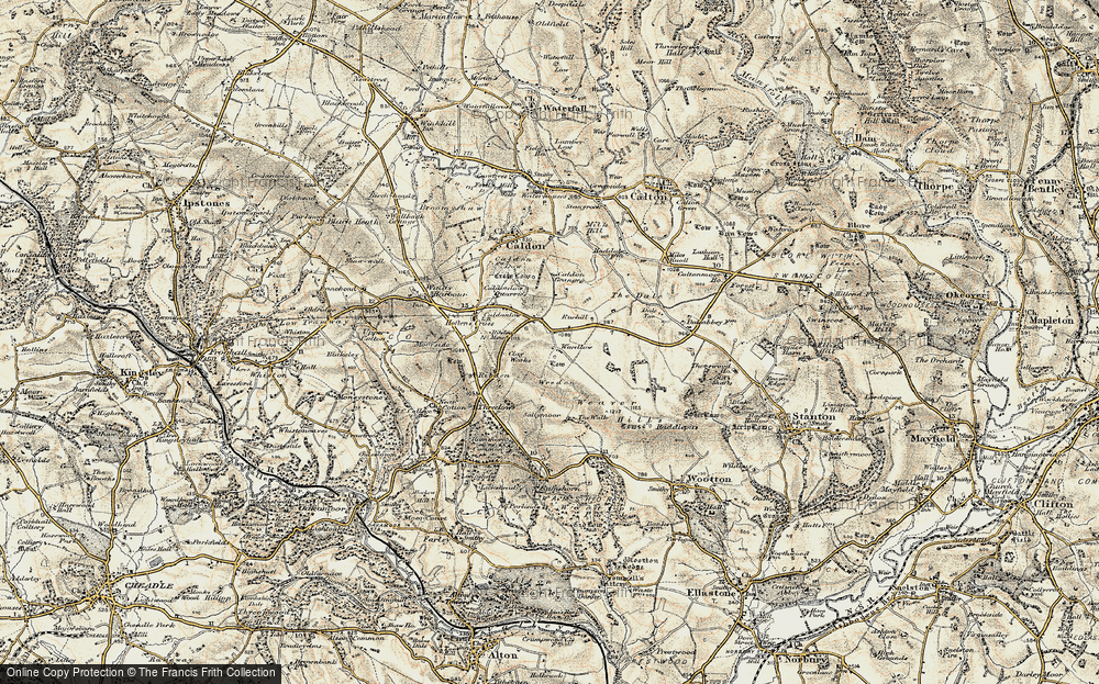 Old Map of Historic Map covering Wardlow in 1902