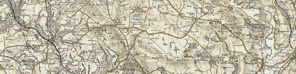 Old map of Cauldon Lowe in 1902