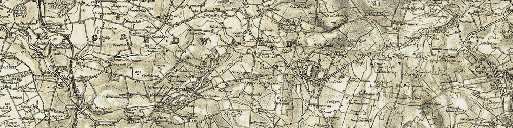 Old map of Rush in 1909-1910