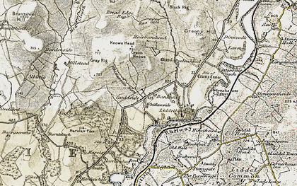 Old map of Tinnisburn Forest in 1901-1904