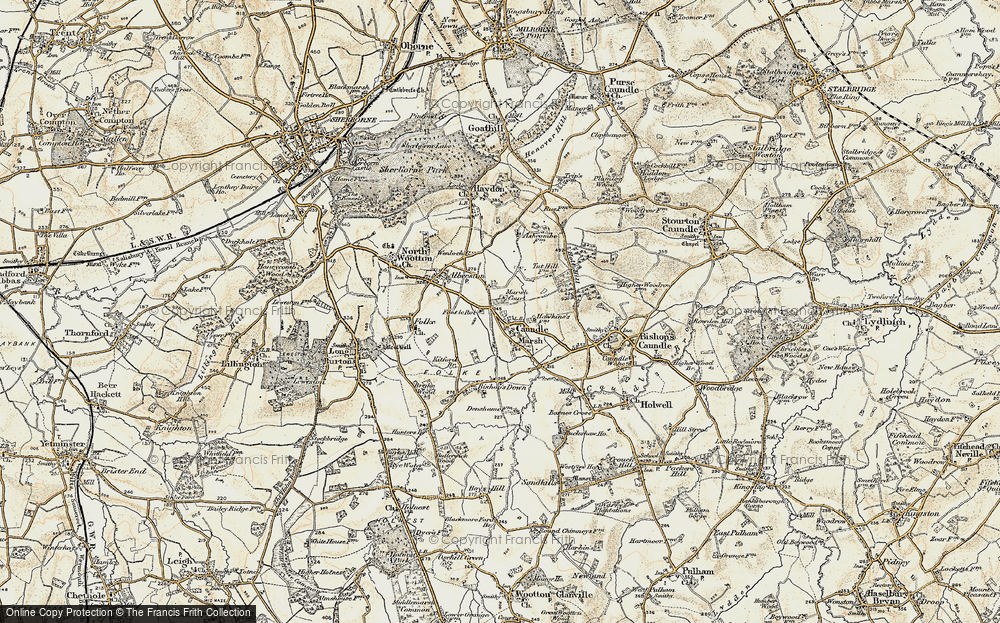 Old Map of Caundle Marsh, 1899 in 1899