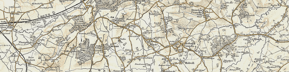 Old map of Caundle Marsh in 1899