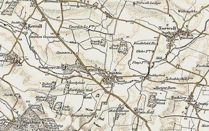 Old map of Caunton in 1902-1903
