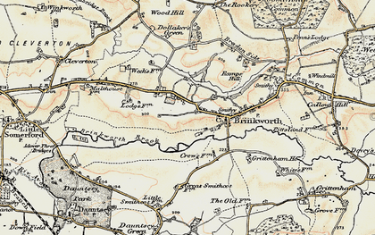 Old map of Woodbridge Brook in 1898-1899