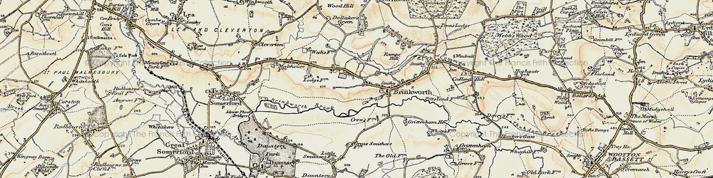 Old map of Woodbridge Brook in 1898-1899