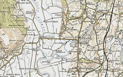 Old map of Levens Hall in 1903-1904