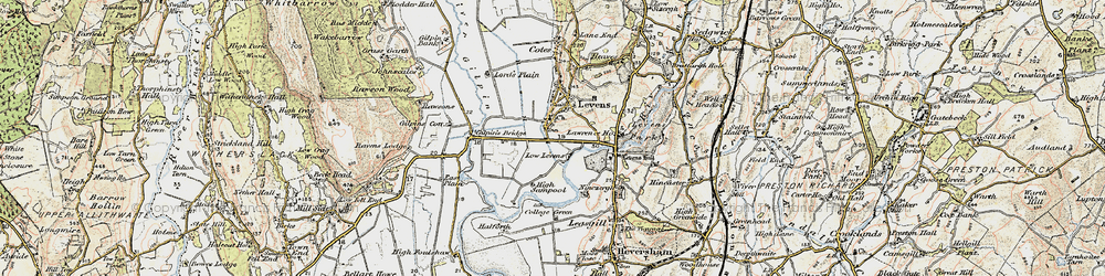 Old map of Levens Hall in 1903-1904
