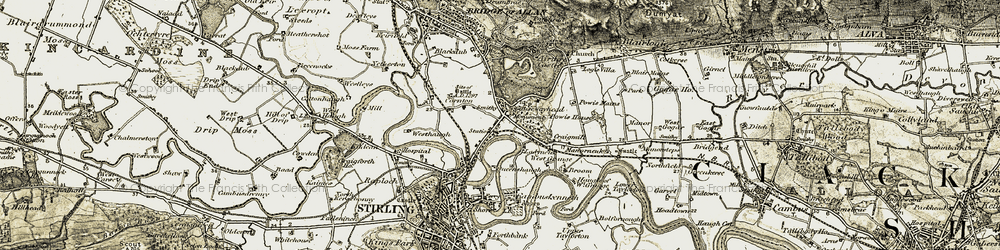 Old map of Causewayhead in 1904-1907