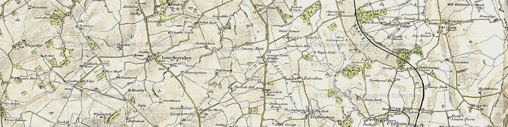 Old map of Burgham in 1901-1903