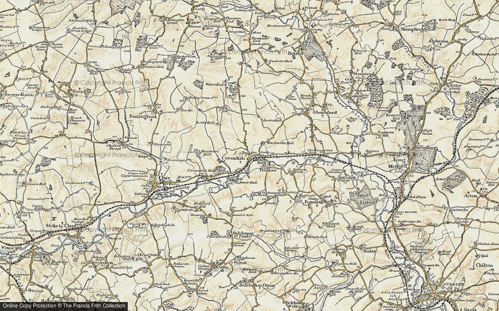 Old Map of Cavendish, 1899-1901 in 1899-1901