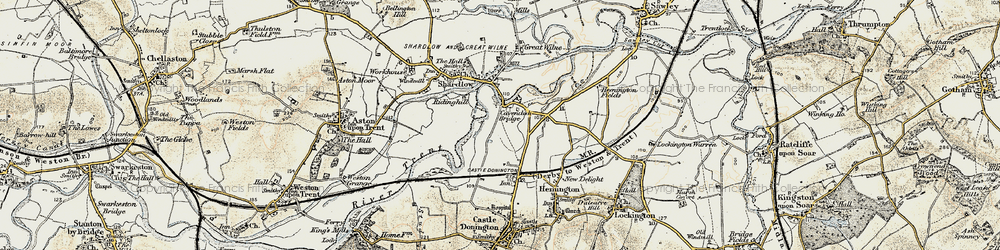 Old map of Cavendish Bridge in 1902-1903