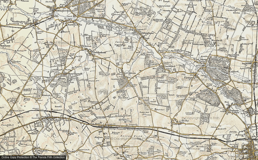 Old Map of Cavenham, 1901 in 1901