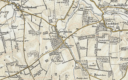 Old map of Cavenham in 1901
