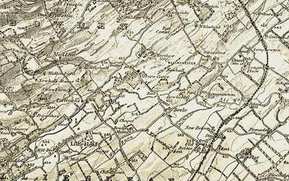 Old map of Cavers Carre in 1901-1904