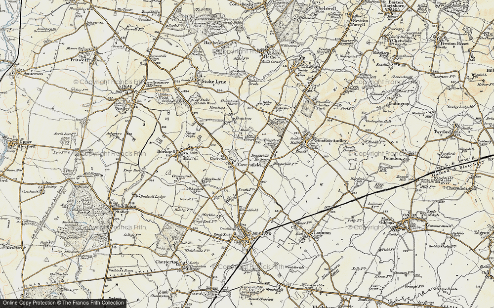 Old Map of Historic Map covering Brashfield Ho in 1898-1899