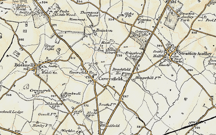 Old map of Caversfield in 1898-1899