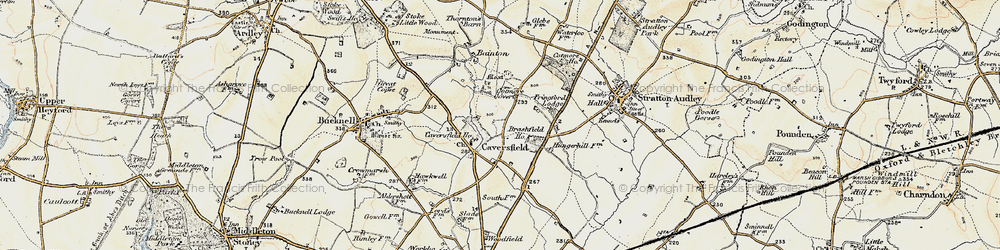 Old map of Brashfield Ho in 1898-1899