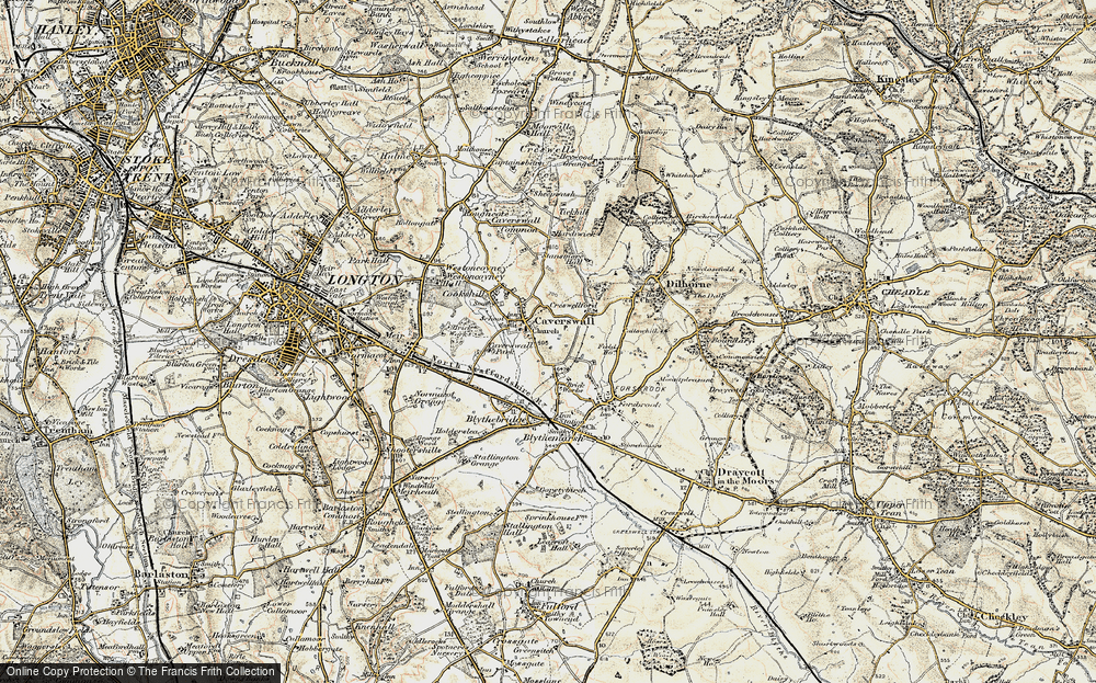 Old Map of Caverswall, 1902 in 1902