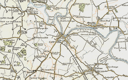 Old map of Cawood in 1903