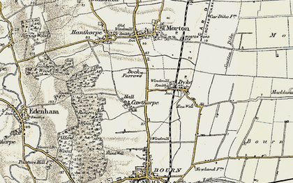 Old map of Cawthorpe in 1901-1903