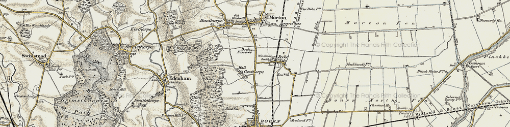 Old map of Cawthorpe in 1901-1903