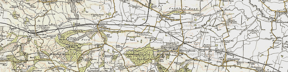 Old map of Cawton in 1903-1904