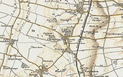 Old map of Caythorpe in 1902-1903