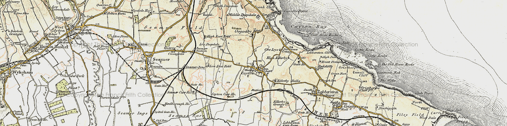 Old map of Cayton in 1903-1904