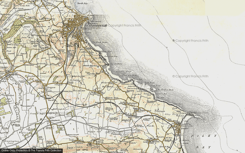 Old Map of Cayton Bay, 1903-1904 in 1903-1904