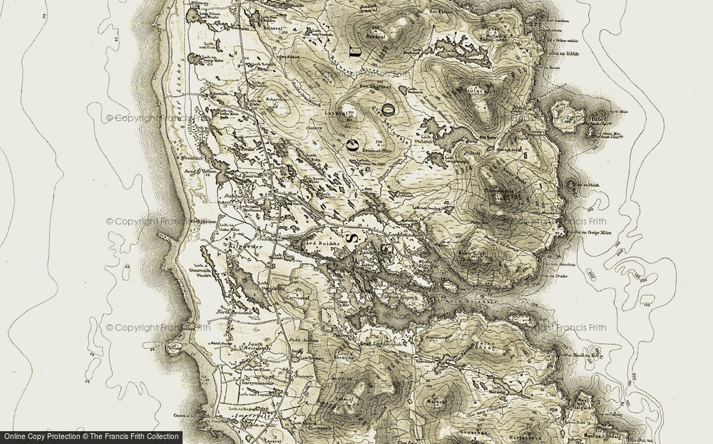 Old Map of Ceann a Tuath Loch Baghasdail, 1911 in 1911