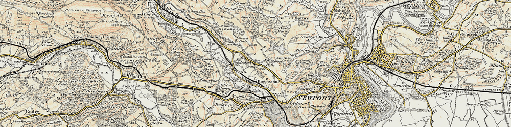 Old map of Cefn in 1899-1900