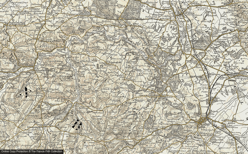 Old Map of Historic Map covering Bryn-cocyn in 1902-1903