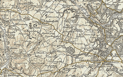 Old map of Bryn-cocyn in 1902-1903