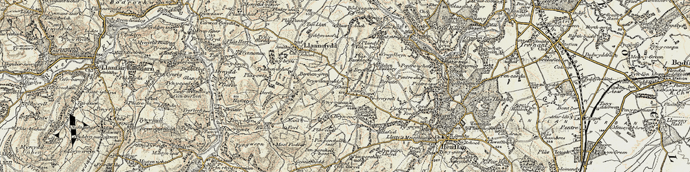 Old map of Cefn Berain in 1902-1903