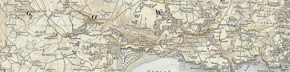 Old map of Perriswood in 1900-1901