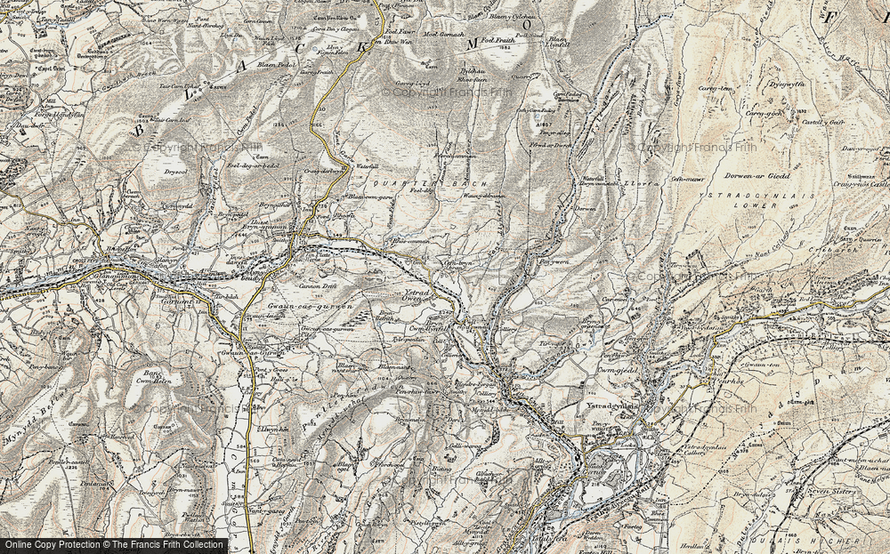 Old Map of Historic Map covering Aman Fawr in 1900-1901