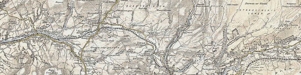Old map of Aman Fawr in 1900-1901