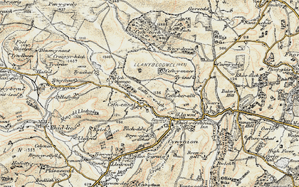 Old map of Cefn Coch in 1902-1903
