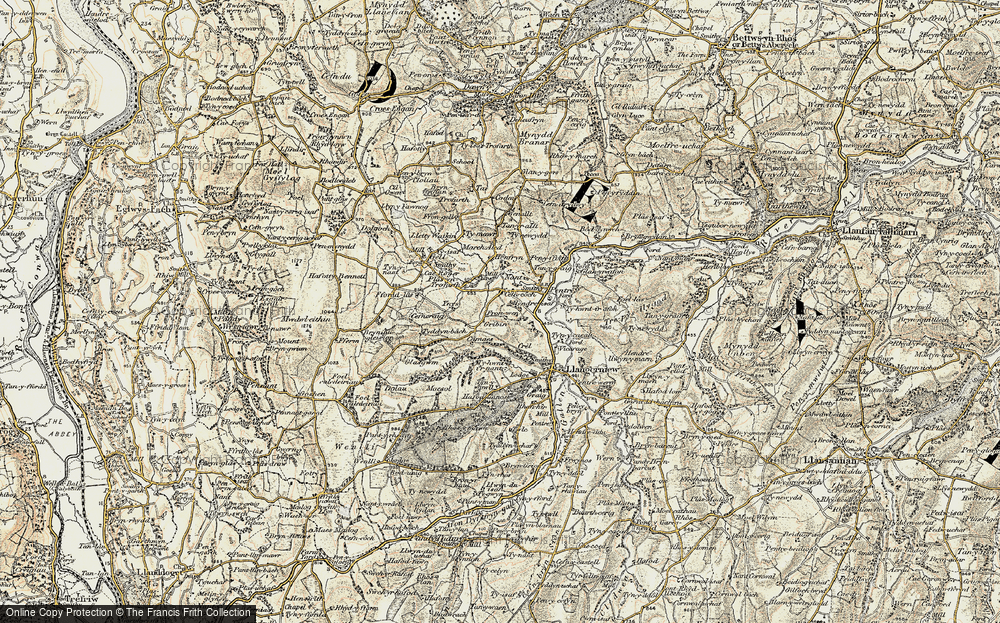 Old Map of Historic Map covering Ynys Rhys in 1902-1903