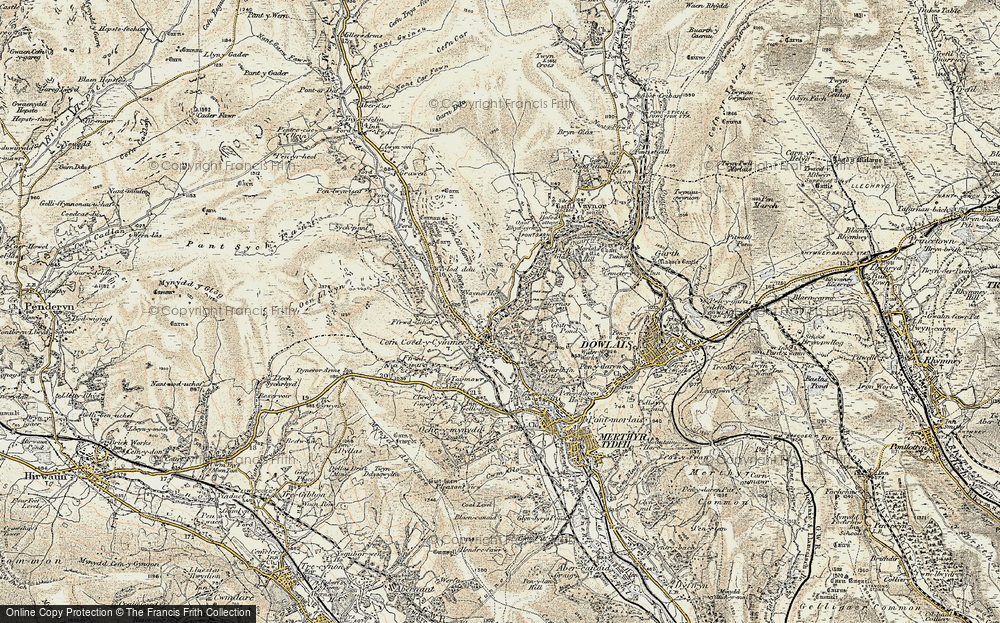 Old Map of Cefn-coed-y-cymmer, 1900 in 1900