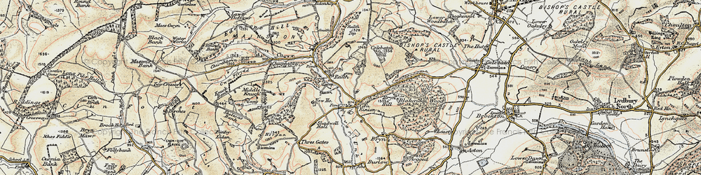 Old map of Cefn Einion in 1902-1903