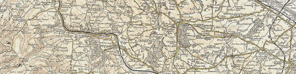 Old map of Cefn-eurgain in 1902-1903