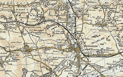 Old map of Cefn Glas in 1900