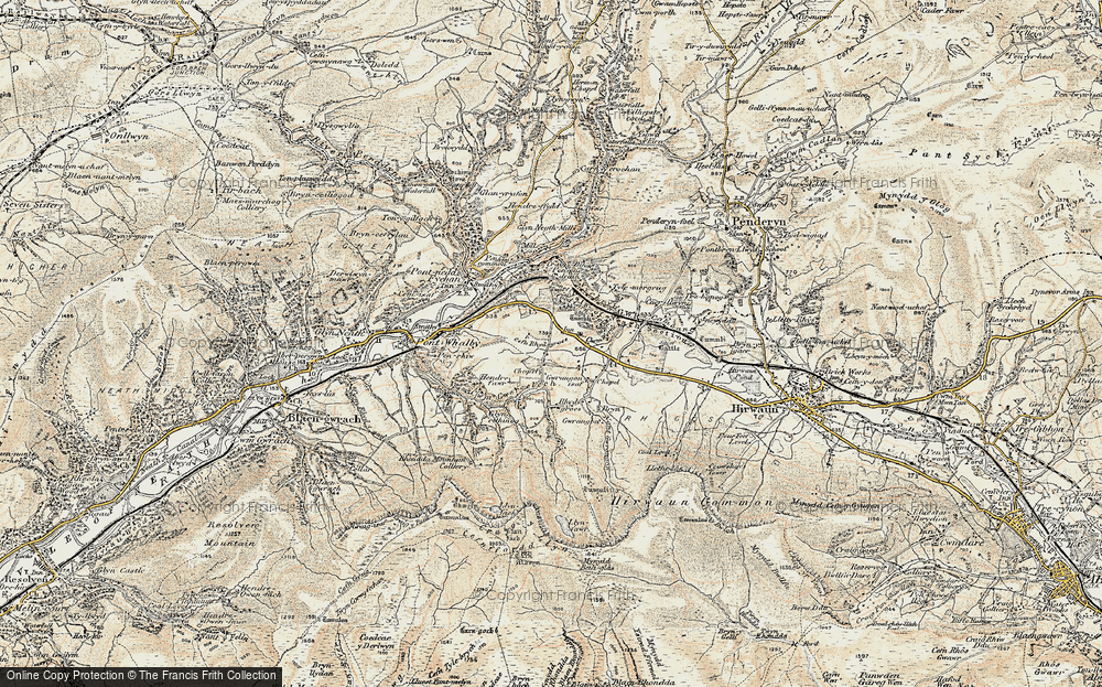 Old Map of Cefn Rhigos, 1900 in 1900