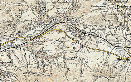 Old map of Cefn Rhigos in 1900